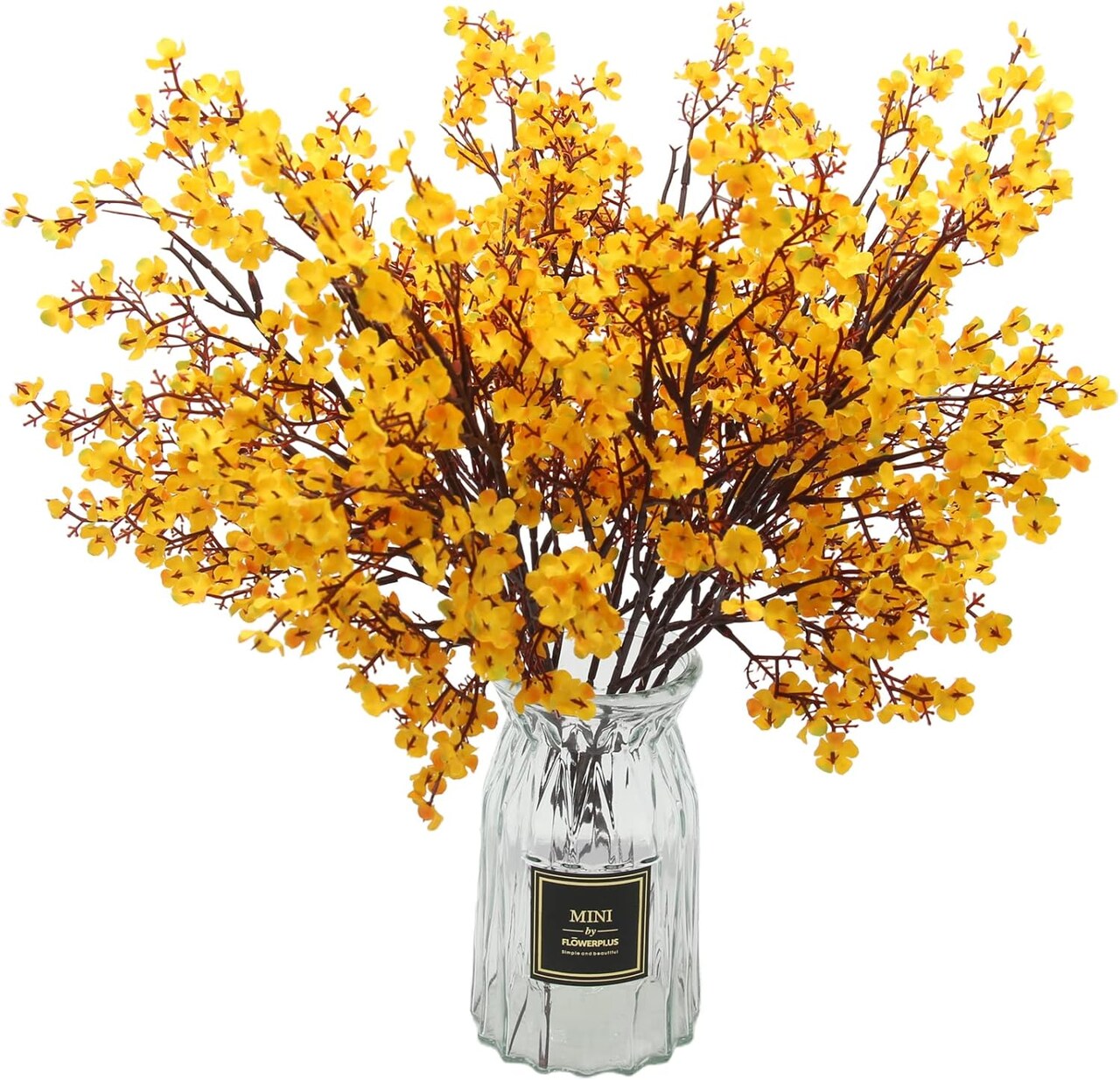 20 Pcs Artificial Outdoor Mums Flowers UV Resistant Fake Fall Plants Orange Faux Shrubs for Porch, Garden, Patio, Window Box, Home Outdoor and Indoor Decor
